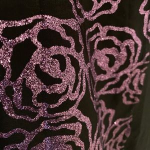 Lularoe Elegant Joy Purple Glitter Roses